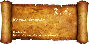 Kozma Atanáz névjegykártya
